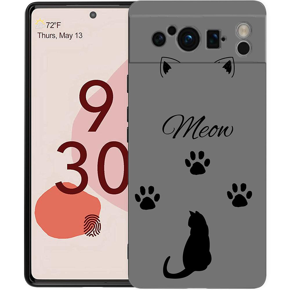 Кот Линия Черные Коты Чехол для Телефона для Google Pixel 9 8 9A 8A 7 7A 6 Pro XL 6A 5G Черный Мягкий Задник Роскошный ТПУ Чехол