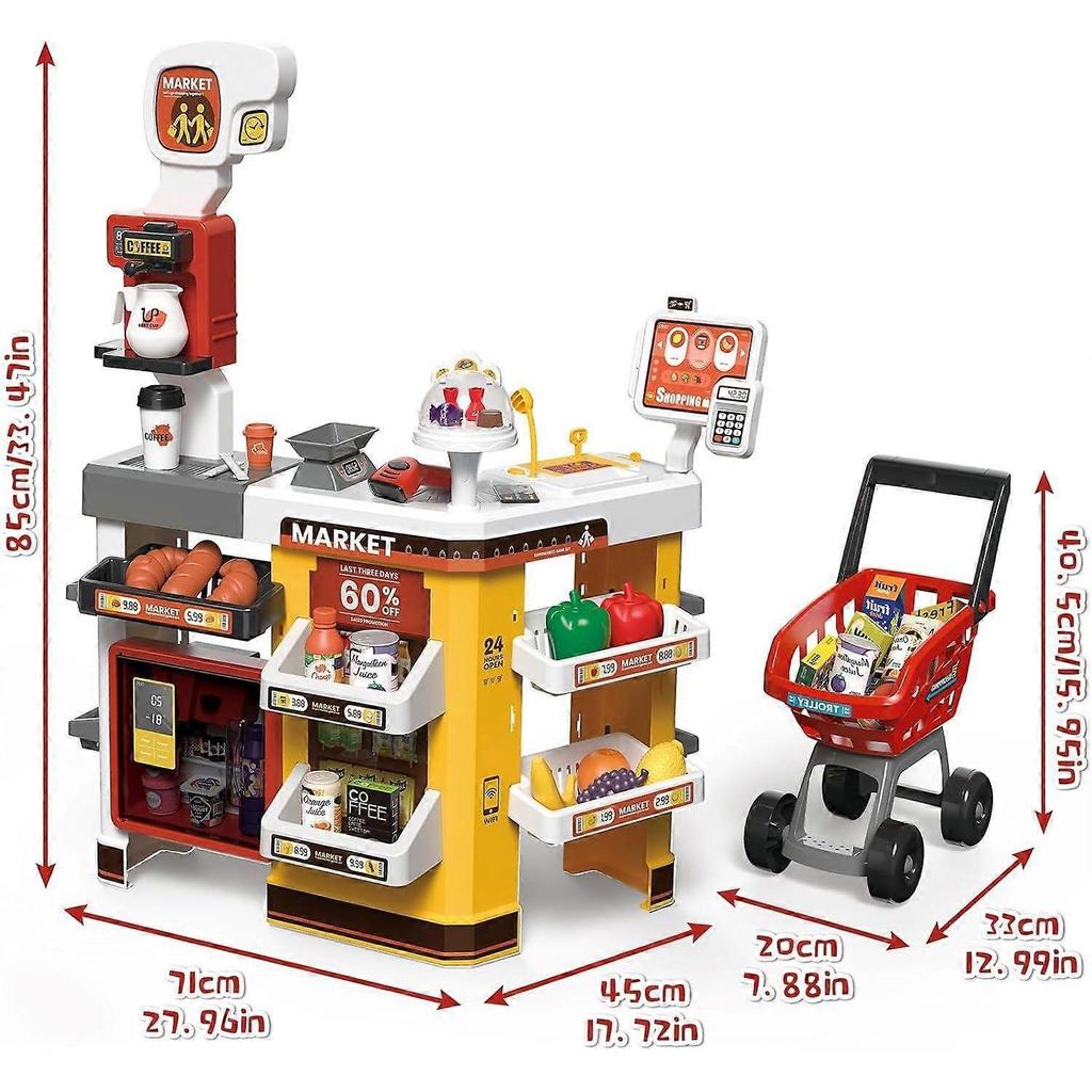 Supermarket Pretend Toy Red Games Simulation Supermarket Toys and Accessories