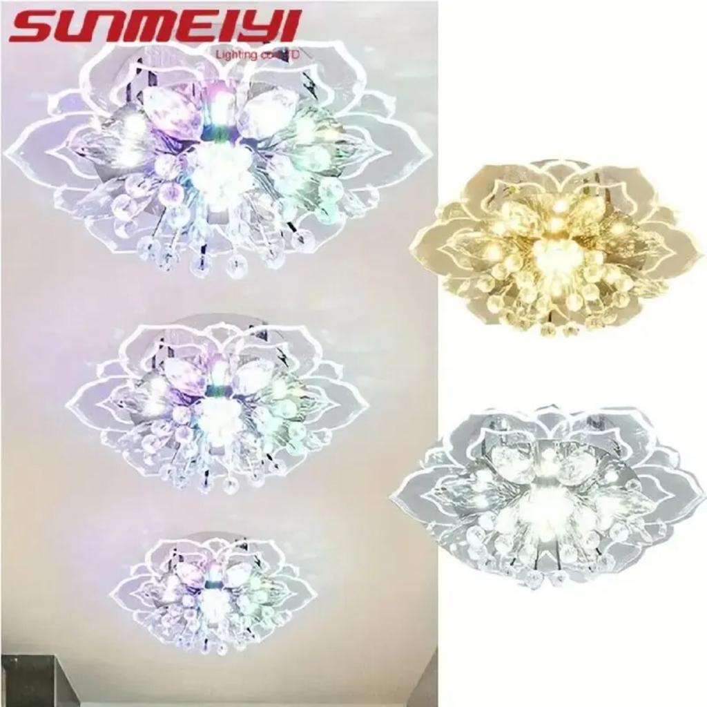 New Modern Crystal Petals LED Ceiling Lights Aisle Hallway Corridor Stairway Villa Gallery Kitchen Coffee Indoor Lights