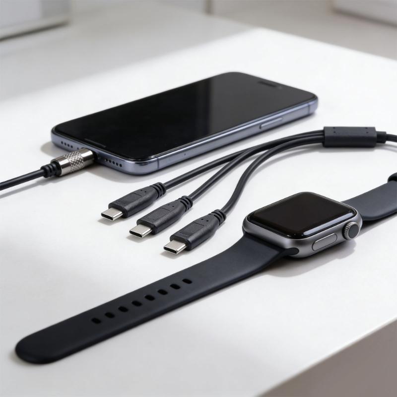 Поворотный на 180 градусов Type-C удлинитель, 1 штекер на 3 штекера, USB-кабель, адаптер питания, разветвитель для смартфона
