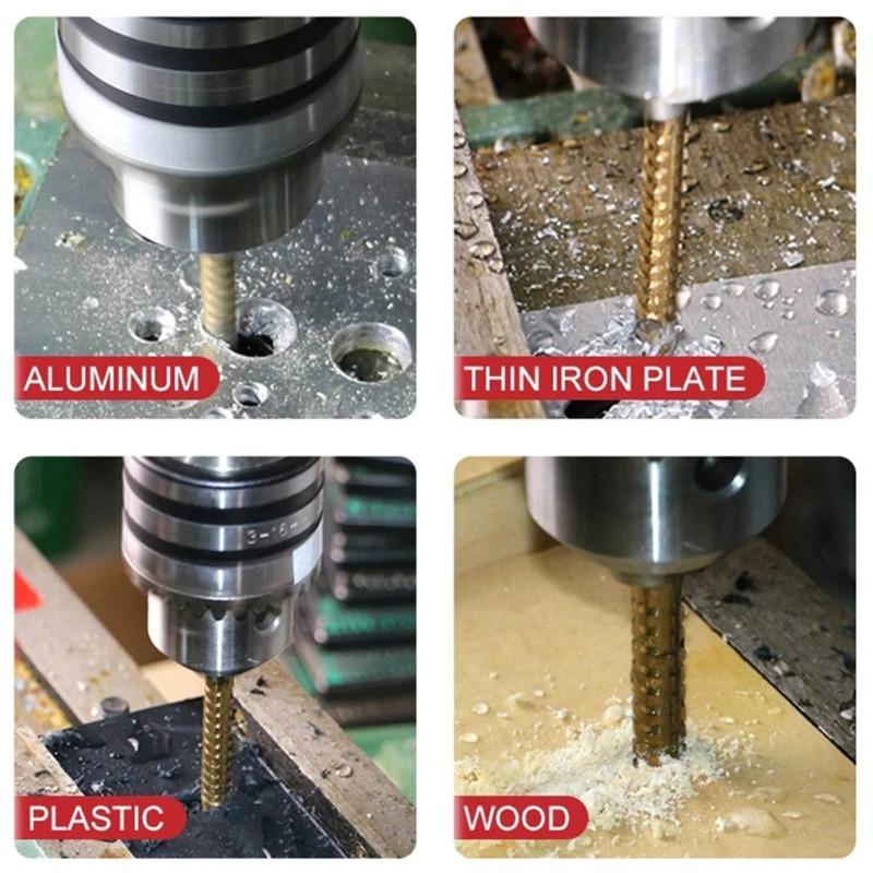 6Pcs Step Drill Bit Saw Drill Bit Set Titanium Milling CutterFor Woodworking Metal Core Hole Opener Titanium Plated Pagoda Drill Bit