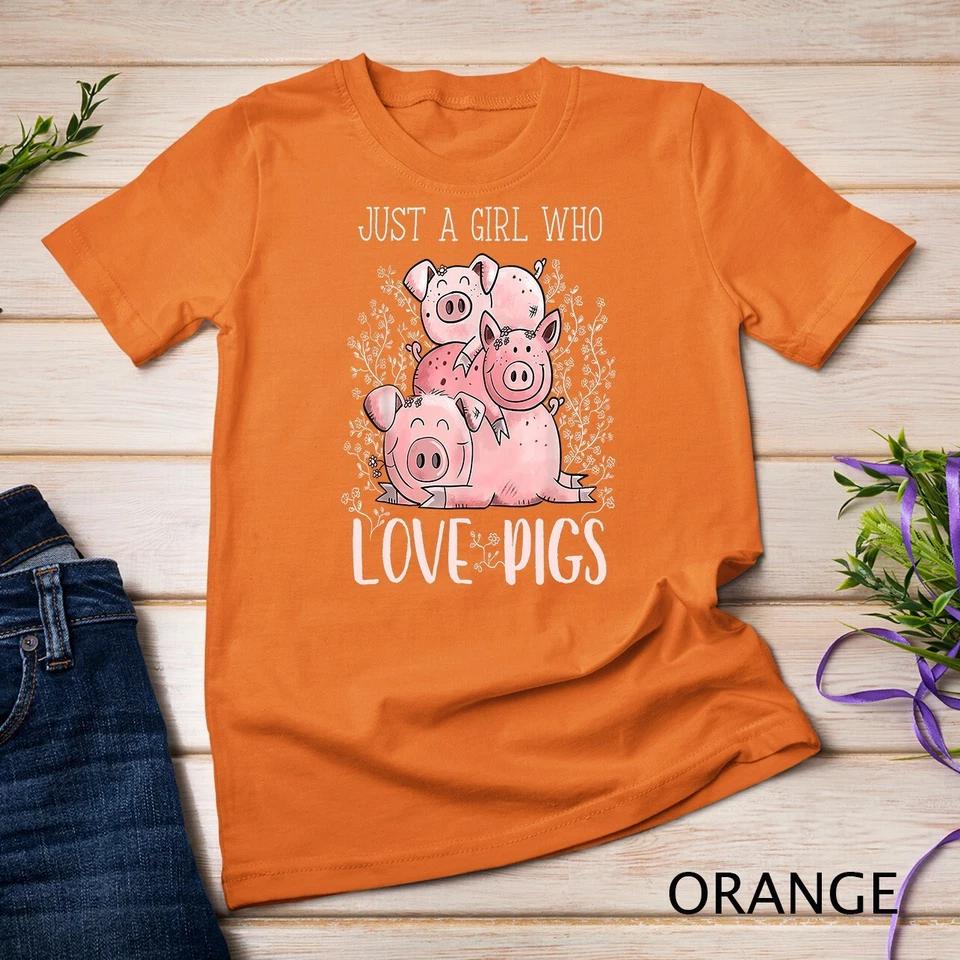 Just A Girl Who Loves Pigs for Pig Lover Unisex T-shirt 5