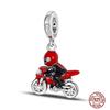 Подходит для оригинального красного разноцветного Charmscopper Медное Сердце Любви Велосипед Путешествие Гоночный Автомобиль Для Женщин Браслет Рождественский Подарок Бусины DIY Украшения