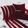 Burgundy Velvet Flocking Ribbon for DIY Bows & Gift Packaging