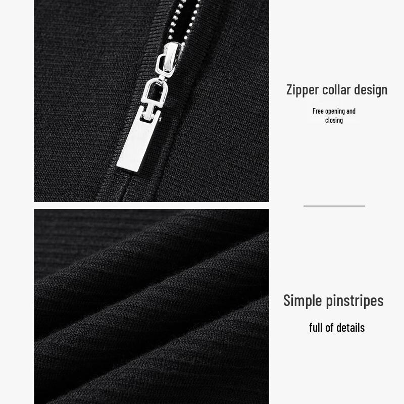 Мужской зимний толстый свитер Luozi на молнии до середины из 100% шерсти