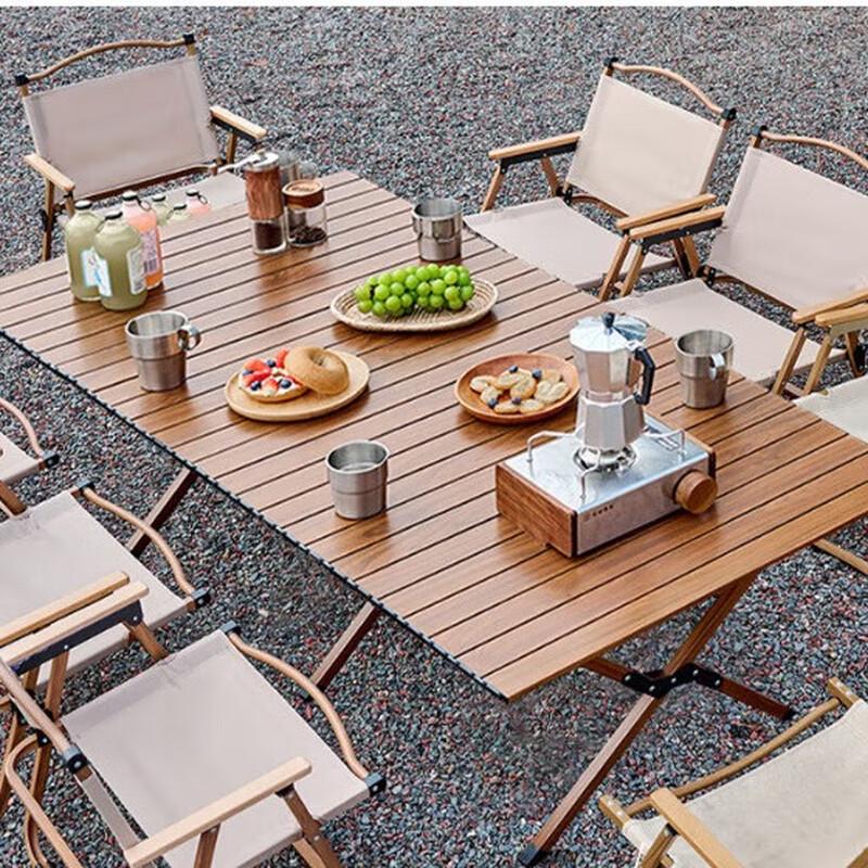 OEING Portable Aluminum Roll-Top Camping Table