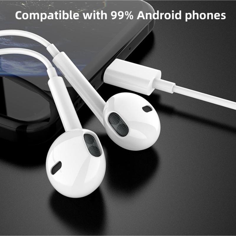 VAORLO Цифровые проводные наушники Type-C, совместимые для iphone 15, Samsung, Xiaomi, Huawei, 3,5 мм, стереонаушники с супер басами, спортивная гарнитура