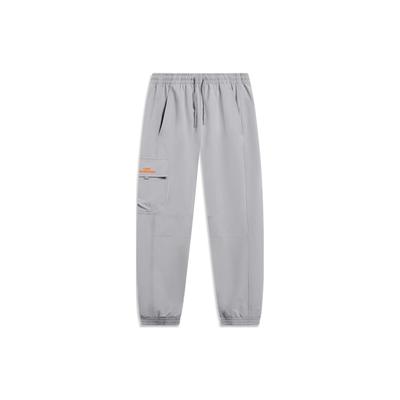 Штаны мужские спортивные Li Ning Skateboard Series однотонные зауженные, тканые, акулье-серые AYKT075-2
