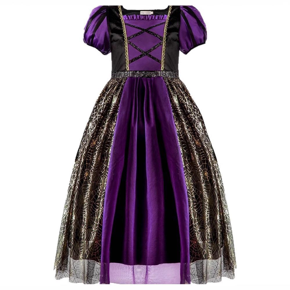 Костюм ведьмы на Хэллоуин для маленьких девочек, детские платья для косплея, праздничная одежда, платье