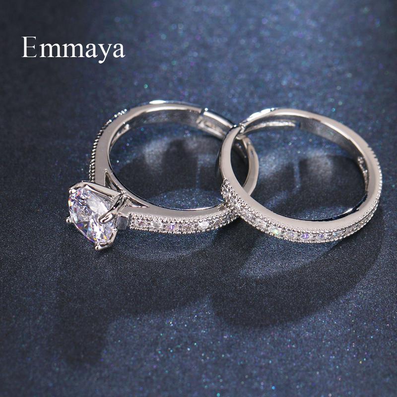 Элегантный набор колец Emmaya Свадебное Помолвочное модные Украшения Полный циркония Изысканные украшения Для влюбленных Личность Наряд