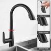 Kitchen Faucet Brass Single Hole Pull Out Spout Kitchen Sink Mixer Tap Stream Sprayer Head Chrome/Black Mixer Tap