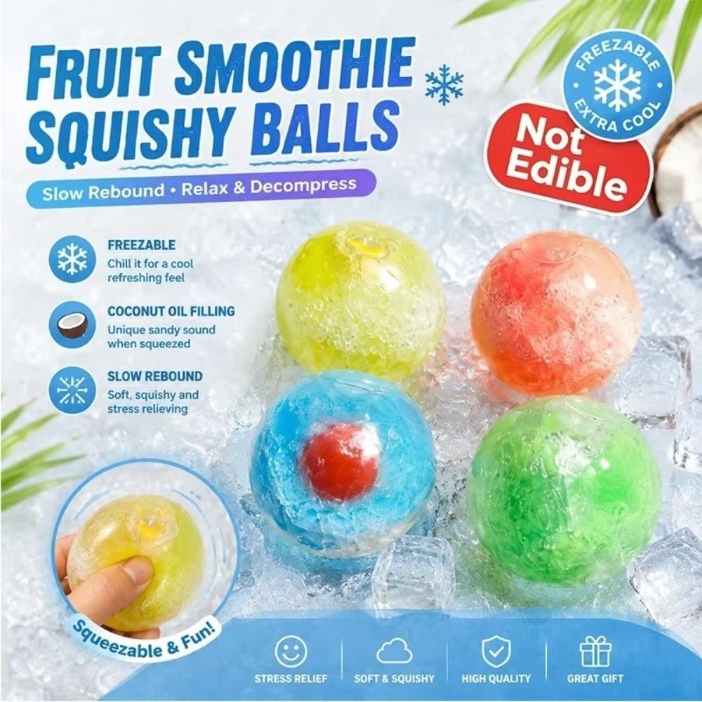 Slushie Fruit Slush Squishy Toy Crunchy Sound Ice Cracked Crystal Ball Cracking Squishy Toy Kids