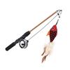 Cat Fishing Pole Toy Bite Resistance Multifunctional Cat Feather Teaser Wand Toy for Cats