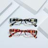 Unisex Vision Care Print Stripe Diopter Eyeglasses Retro Frame Reading Glasses Presbyopic Eyewear