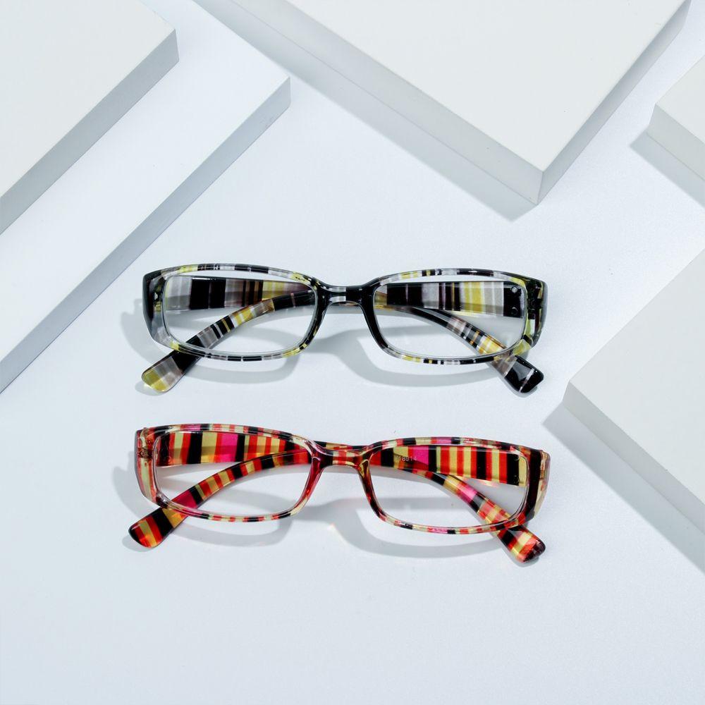 Unisex Vision Care Print Stripe Diopter Eyeglasses Retro Frame Reading Glasses Presbyopic Eyewear