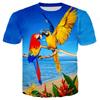 Fashion Fun Birds Parrot Graphic T Shirts Men Summer Casual Personality Animal Pattern Printed Short Sleeve Streetwear Tees Tops