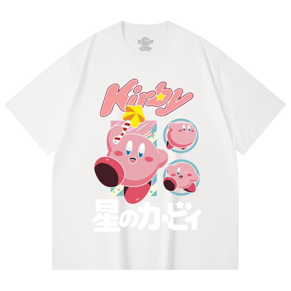 230 Gsm 100% Cotton Pokemon V7 Kirby Print Unisex Heavy Cotton T Shirt