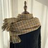 Women's Autumn Winter Korean Retro Plaid Scarf Student Couple Warm Neck Warmer Faux Cashmere Shawl