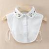 Chiffon Fake Collar Children Versatile Fake Collar Nail Bead Round Collar Fake Collar White Diamond Studded Fake Clothing Collar