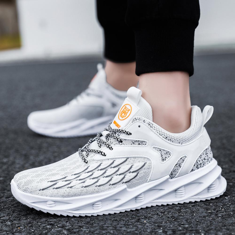 Спортивная обувь мужская весенняя низкая повседневная обувь на шнуровке импортная торговля летающая тканая дышащая и удобная обувь для бега сетчатая обувь
