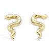 [B7579] - Gold Plated 'Snakes' Earrings - 10x5 Mm