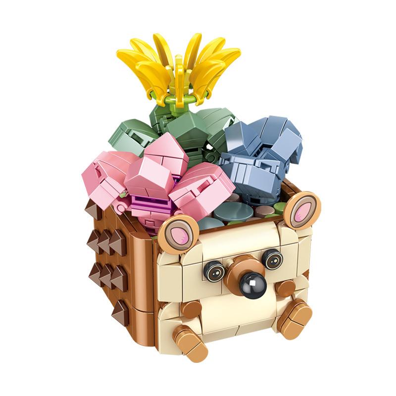 DIY Succulents Series Animal Potted brickheadz Собранные строительные блоки Мелкие частицы Игрушка для девочек Цветочные игрушки для детей Подарки