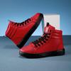 2025 Spring Fashion Red Men's Sneakers High Top Skateboarding Shoes for Men Women Comfortable Unisex Leather Sneakers Size 35-46