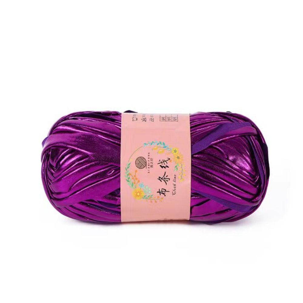 Shiny Yarn Ball Imitation Leather DIY Hand Knitting Novel Functional Crochet Yarn For T-Shirt