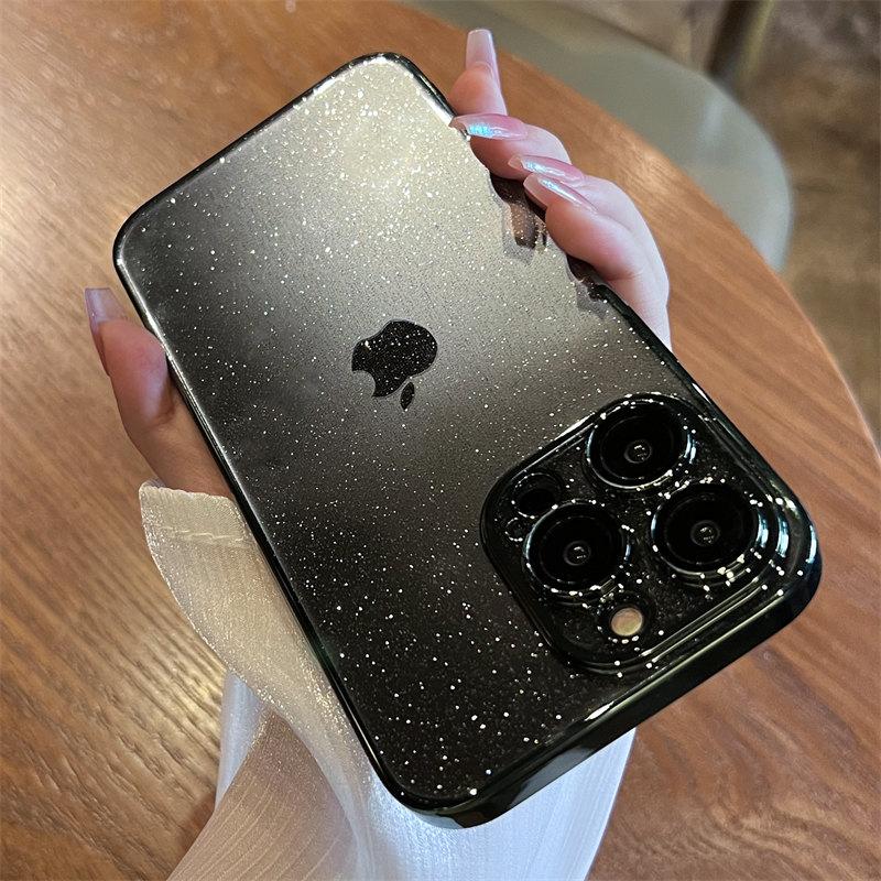 Роскошный гальванизированный блестящий чехол для телефона iPhone 11 12 13 14 15 16 Pro Max Plus Ultra прозрачный бампер противоударные чехлы крышка
