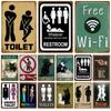 Man Lady Funny WC Sign Metal Poster Toilet Plate Plaque KTV Bar Shop Bathroom Wall Decor Mural Home Decoration 8 X 12 Inch