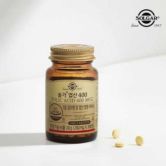 Solgar Folic Acid 400 (100 Tablets/100 Days Worth), Korean Health Food
