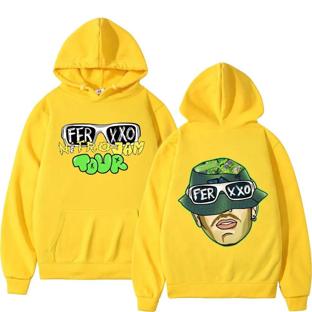 2023 Feid Ferxxo Tour Толстовка Унисекс Женская Harajuku Хип-Хоп Толстовки С Длинным Рукавом Высокая Уличная Мода Негабаритные Флисовые Толстовки