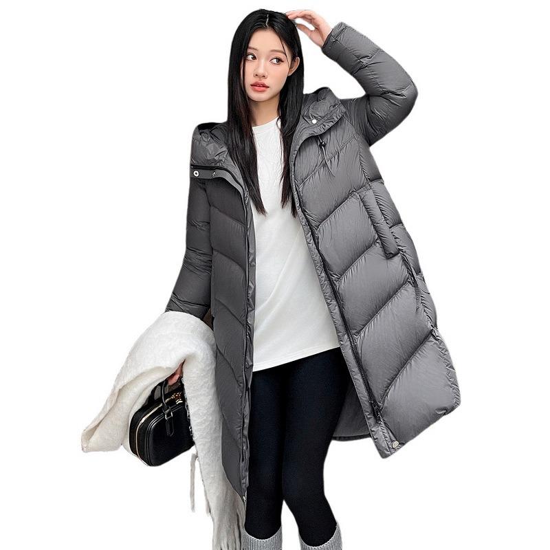 Зимняя новая модная теплая утолщенная хлопковая одежда с капюшоном длиной до колена, женское повседневное свободное хлопковое пальто