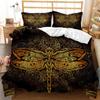 Комплект постельного белья в стиле бохо с 3D-изображением «Золотое солнце и луна» для детей, подростков, взрослых, двуспальный, размера «king-size», полиэстеровый чехол-кровать