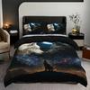 3pcs Night White Wolf  3D Printed Bedding Set Cozy Comfortable Duvet Cover King Queen Twin Size Birthday Gift Bedroom Decoration