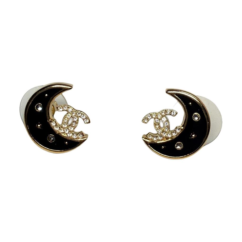 Chanel Crescent Earrings Women Earrings Gold ABG568B22416U4420