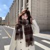 New Winter Korean Fashion All Match Scarf High End Atmosphere Scarf Thickened Plaid Tassel Warm British Scarf