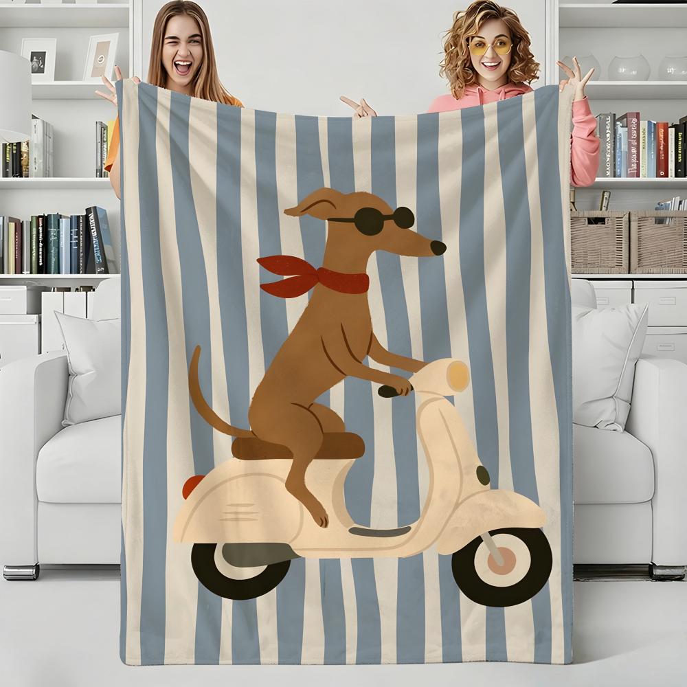 Cartoon S-Sausage dogs Throw Flannel Blanket Perfect for Sofa Office Bed Travel Sleep Read Relax Camping four season use