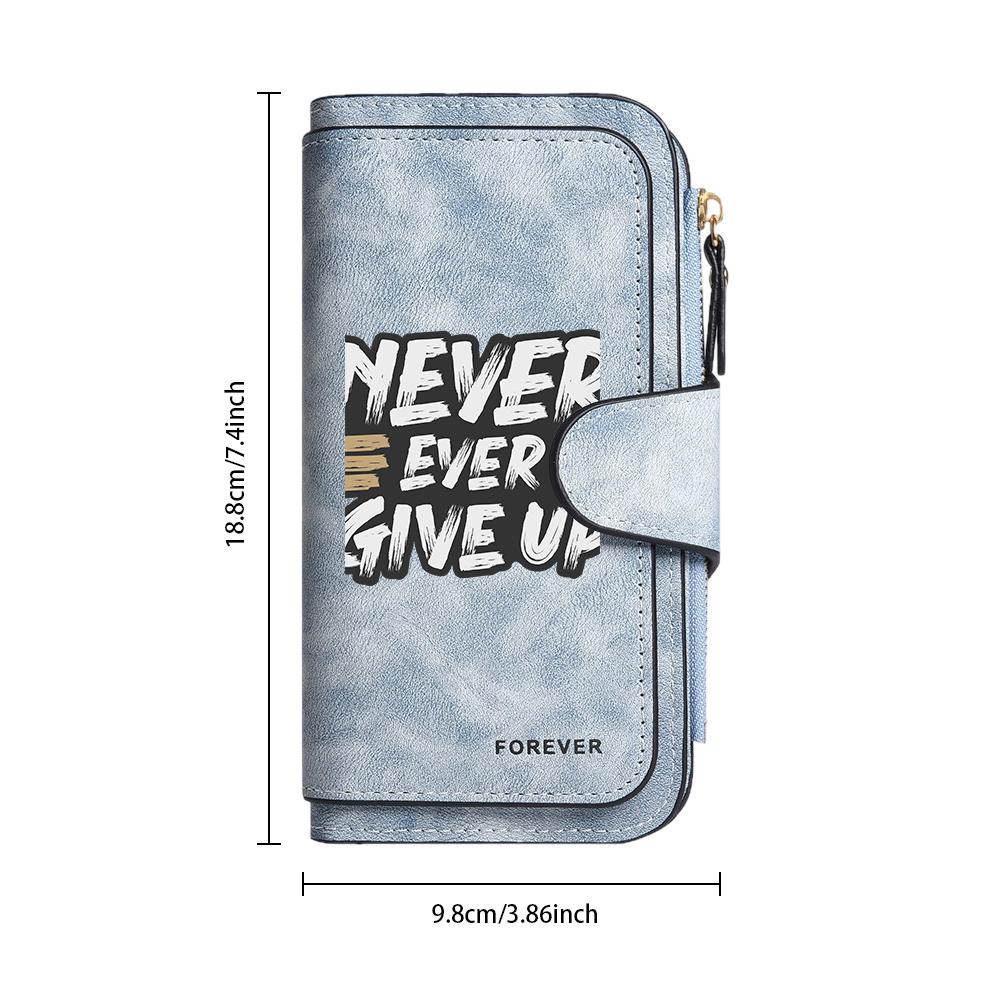 Motivational Long Wallet for Daily Use Fashion Portable Card Holder Coin Purse