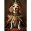 Animal Dog Portrait Art Canvas Painting Dog Dressed King Funny Posters and Prints Wall Art Pictures for Home Living Room Decor