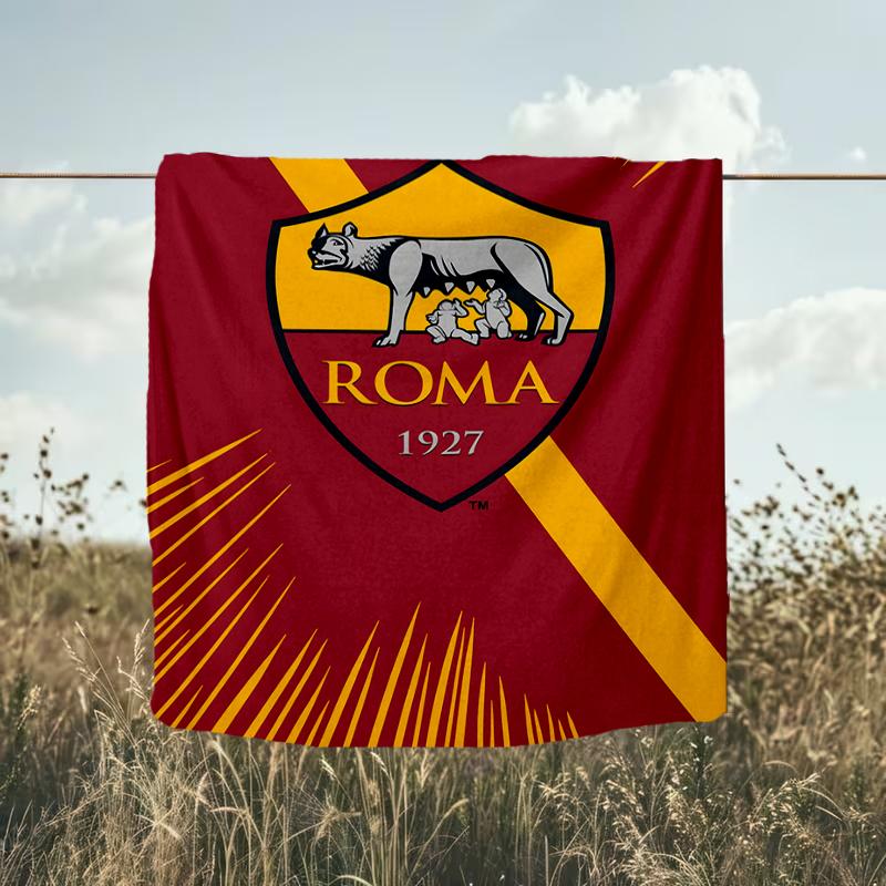 1PC Rome Wolf Football club Printed Soft Flannel Blanket Throw for Adult Bedroom Living Room Sofa Camping Travel Fan gifts Christmas Gifts