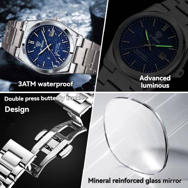 2026 Luxury Watches New Casual Stainless Steel Band Business Quartz Wristwatch With Luminous Pointers Montre Pour Homme