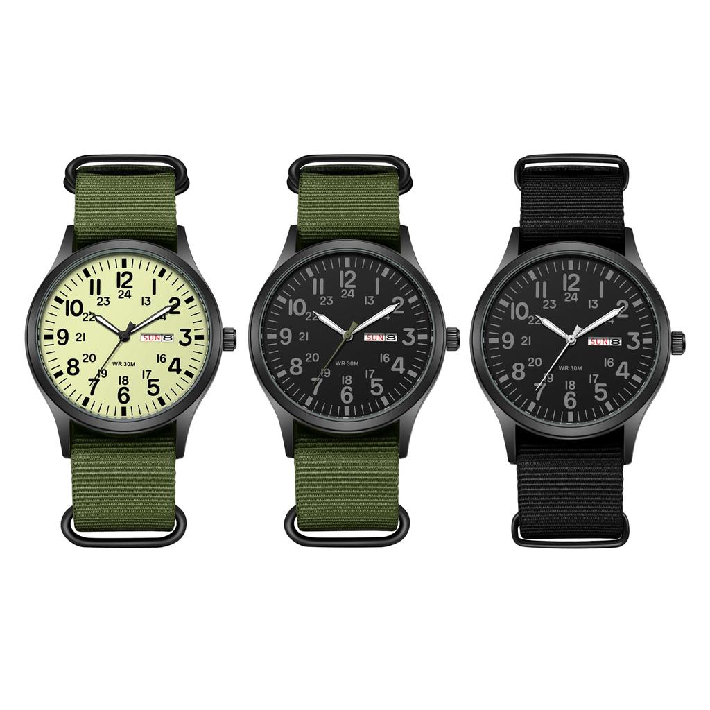 Military Watch Nylon Strap Luminous Analog Display Calendar Simple Stylish Antique Sports Watch Quartz Green Fashion Accessories Birthday Anniversary