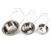 Puntos Pet Stainless Steel Dog Bowl Cage Crate Hanging Food Dish Water Feeder with Hook