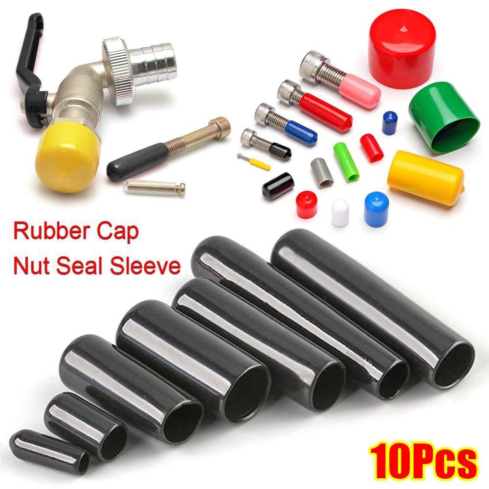 10pcs Durable Protective Lid Silicone Nut Seal Sleeve Stopper Plug Thread Protection Rubber Cap