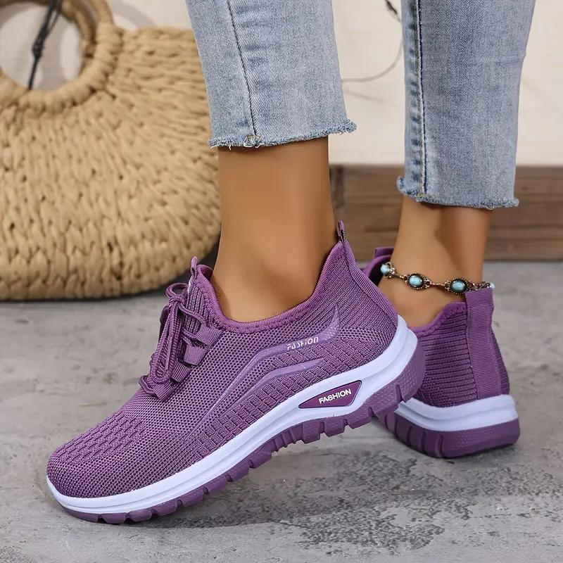 Large Size Flying Woven Shoes Women's Summer New Fashion Casual Sports Shoes Mesh Surface Breathable Shoes Women