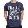 Мужские футболки Master Baiter Рыбалка на окуня Креативная футболка из чистого хлопка С коротким рукавом Рыбак Рыба Футболка Круглый вырез Топы