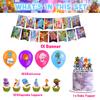 30Pcs Elemental Birthday Party Supplies Include Banner, Cake Toppers, Balloons