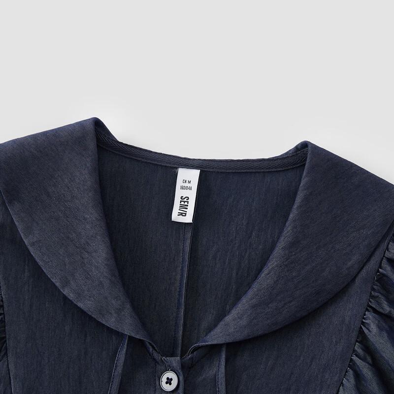 Женское платье Semir А-силуэта с воротником-стойкой и бантом