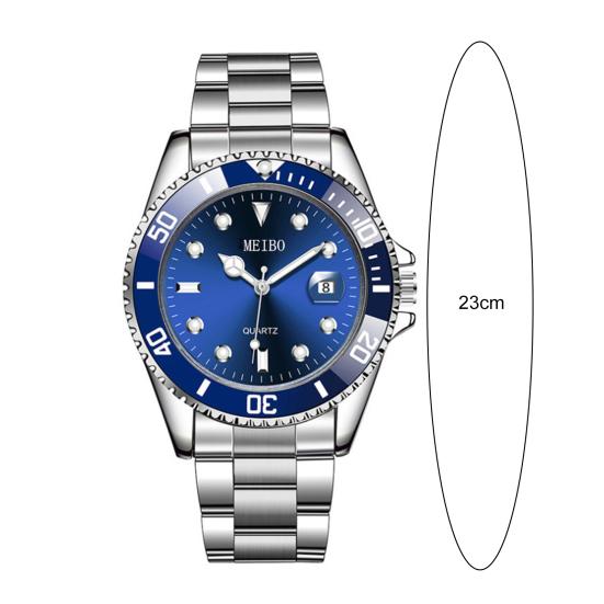 Мужские кварцевые часы с точным круглым циферблатом, водонепроницаемые, глубина 30 м, автоматическая дата, ударопрочный хронограф, ремешок из нержавеющей стали, мужские кварцевые наручные часы с автоматическим механизмом